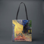 Cafe Terrace bij nacht door Vincent van Gogh Tote Bag<br><div class="desc">Prachtige canvas tassen die overdreven zijn! Beschikbaar in twee stijlen en twee grootten! Cafe Terrace op de Place du Forum door Vincent van Gogh is een kunstschilderij van de impressionistische architectuur van het cityscape schilderij. Een uitzicht buiten van een restaurant met tafels, stoelen, serveerders en mensen die eten. Een mooie...</div>