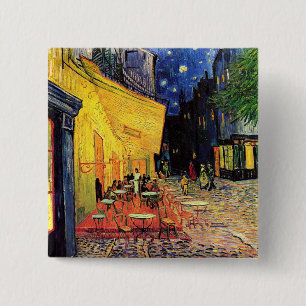 Cafe Terrace bij nacht door Vincent van Gogh Vierkante Button 5,1 Cm