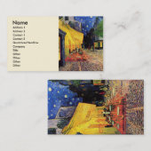 Cafe Terrace bij nacht door Vincent van Gogh Visitekaartje (Voorkant / Achterkant)