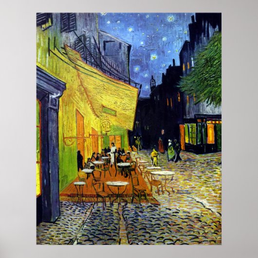 Cafe Terrace bij nacht Poster (Voorkant)