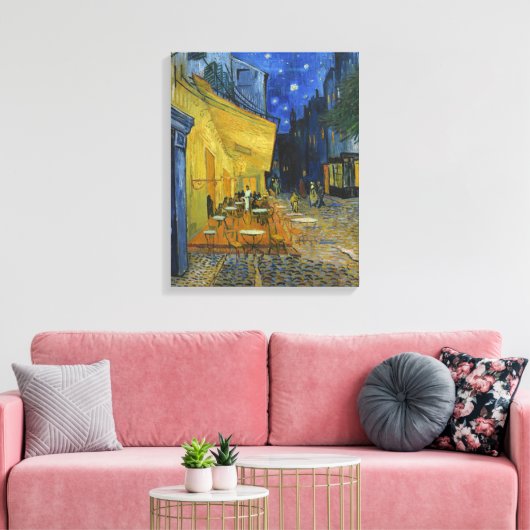Cafe Terrace bij nacht | Vincent van Gogh Canvas Afdruk (Insitu (Woonkamer))