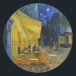 Cafe Terrace bij nacht | Vincent van Gogh Ronde Sticker<br><div class="desc">Café Terrace at Night (1888) van Vincent van Gogh is een lichtgevende en iconische voorstelling van een gezellig buitencafé in Arles, Frankrijk, onder een sterrenhemel. De levendige gele gloed van het café contrasteert prachtig met het diepblauwe van de nacht, waardoor een warme, uitnodigende sfeer ontstaat. Van Goghs expressieve penseelstreken en...</div>