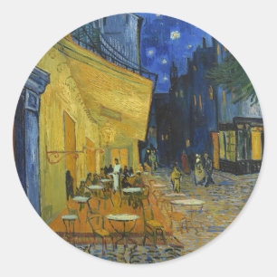 Cafe Terrace bij nacht   Vincent van Gogh Ronde Sticker