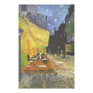 Cafe Terrace bij Night Van Gogh Foto Afdruk