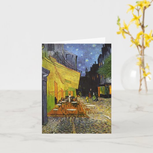 Cafe Terrace bij Night Van Gogh Kaart (Gele Bloem)