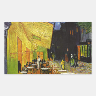 Cafe Terrace bij Night Van Gogh Rechthoekige Sticker