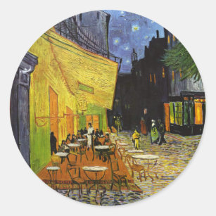 Cafe Terrace bij Night Van Gogh Ronde Sticker