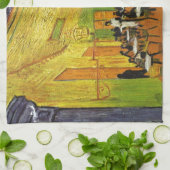 Cafe Terrace bij Night Van Gogh Theedoek (Gevouwen)