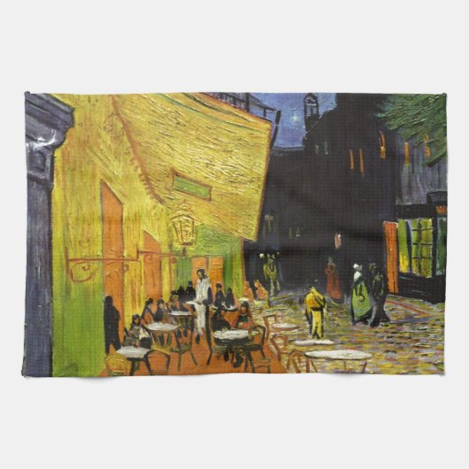 Cafe Terrace bij Night Van Gogh Theedoek (Horizontaal)