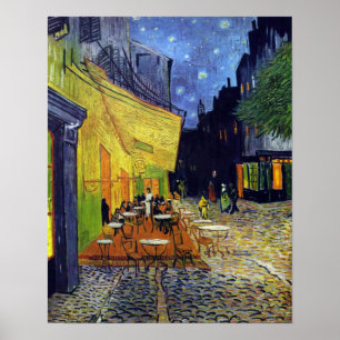 Cafe Terrace in Night door Vincent van Gogh 1888 Poster
