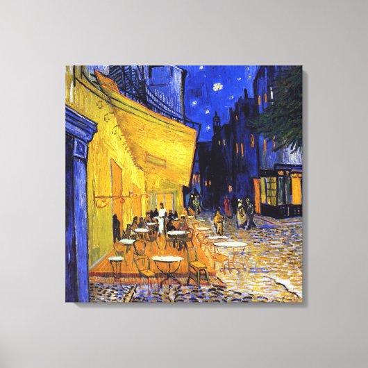 Cafe Terrace in Night France Vincent van Gogh Canvas Afdruk (Voorkant)