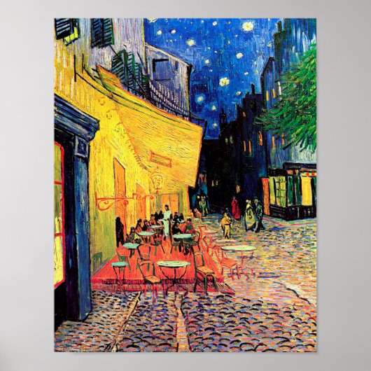 Cafe Terrace in Night, Vincent van Gogh, 1888 Poster (Voorkant)