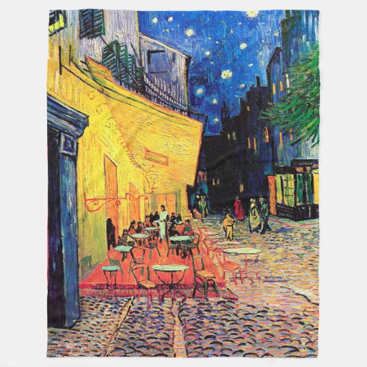 Cafe Terrace in Night, Vincent van Gogh Fleece Deken (Voorkant)