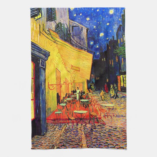 Cafe Terrace Place of Forum Van Gogh Fine Art Theedoek (Verticaal)