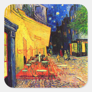 Cafe Terrace Place of Forum Van Gogh Fine Art Vierkante Sticker