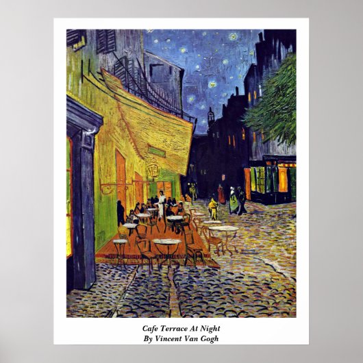 Cafe Terrace 's nachts door Vincent van Gogh Poster (Voorkant)