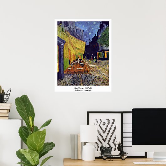 Cafe Terrace 's nachts door Vincent van Gogh Poster (Thuiskantoor)