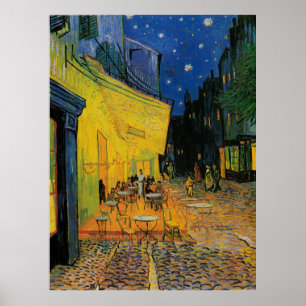 Cafe Terrace 's nachts Poster