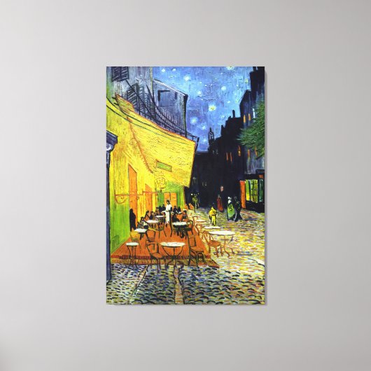 Café Terrace 's nachts van Van Gogh Fine Art Canvas Afdruk (Voorkant)