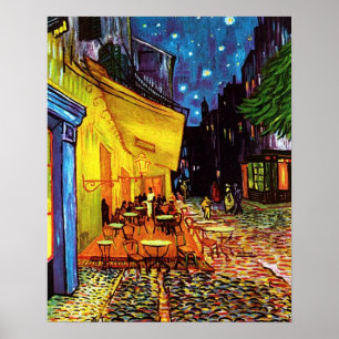 Cafe' Terrace 's nachts van Vincent Van Gogh een d Poster