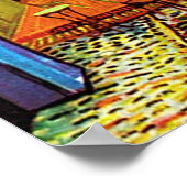 Cafe' Terrace 's nachts van Vincent Van Gogh een d Poster (Hoek)