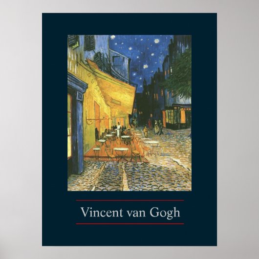 Cafe Terrace van Van Gogh Poster Print (Voorkant)