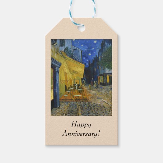 Café Terrace van Vincent Van Gogh Cadeaulabel (Voorkant)