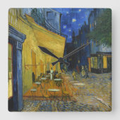 Café Terrace van Vincent Van Gogh Vierkante Klok (Voorkant)