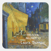 Café Terrace van Vincent Van Gogh Vierkante Sticker (Voorkant)