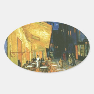 Cafe Terrace - Vincent van Gogh Ovale Sticker