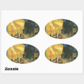 Cafe Terrace - Vincent van Gogh Ovale Sticker (Vel)