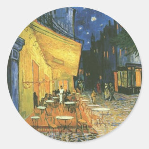 Cafe Terrace - Vincent van Gogh Ronde Sticker