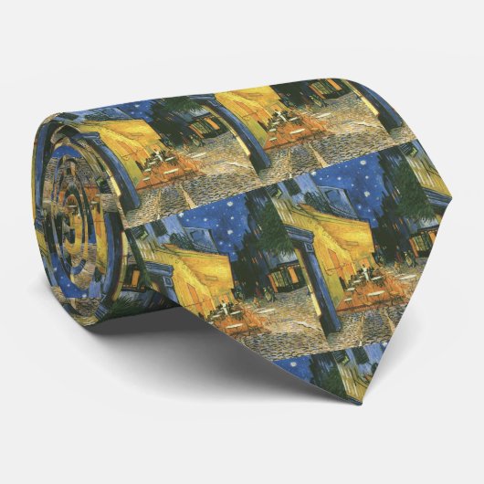 Cafe Terrace - Vincent van Gogh Stropdas (Opgerold)