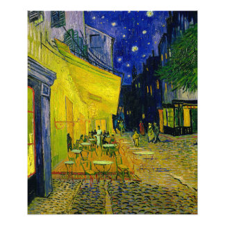 Café Terras Arles, Place du Forum van Van Gogh Foto Afdruk