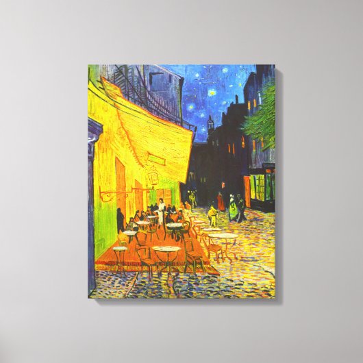 Café Terras bij Nacht Canvas Afdruk (Voorkant)