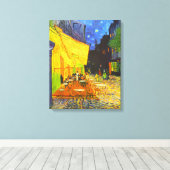Café Terras bij Nacht Canvas Afdruk (Insitu (Houten vloer))