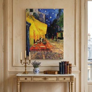 Cafe Terras bij Nacht door Vincent van Gogh Canvas Afdruk