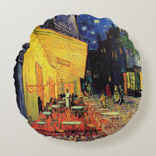 Cafe Terras bij Nacht door Vincent van Gogh Rond Kussen