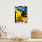 Cafe Terras bij Nacht Poster (Keuken)