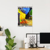 Cafe Terras bij Nacht Poster (Thuiskantoor)
