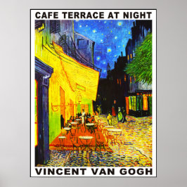 Cafe Terras bij Nacht Poster