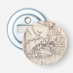 Café Terras bij Nacht, Schets van de Schone Kunste Button Flesopener