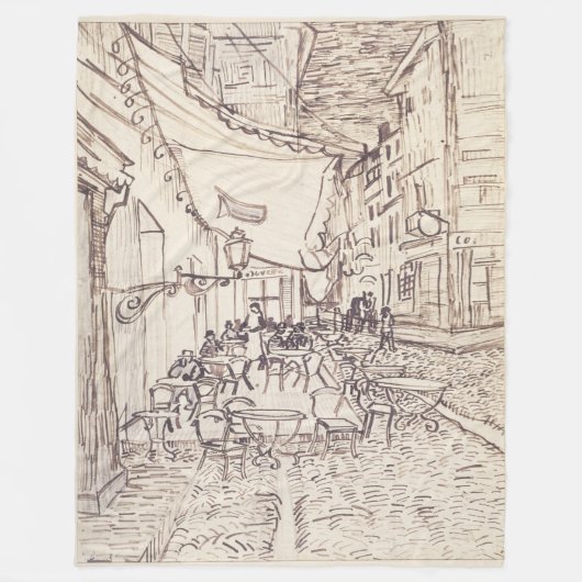Café Terras bij Nacht, Schets van de Schone Kunste Fleece Deken (Voorkant)