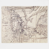 Café Terras bij Nacht, Schets van de Schone Kunste Fleece Deken (Voorkant (Horizontaal))