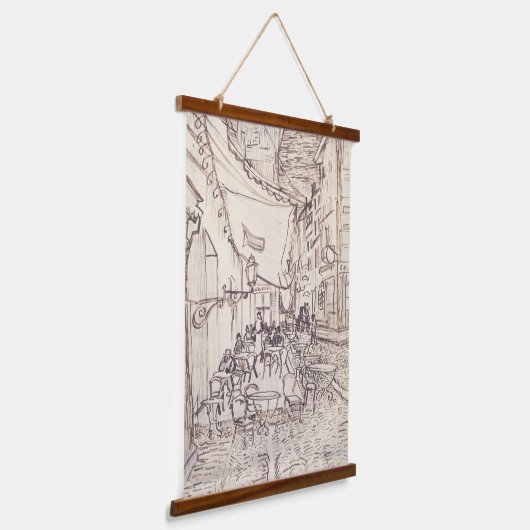 Café Terras bij Nacht, Schets van de Schone Kunste Hangend Wandkleed (Gebogen)