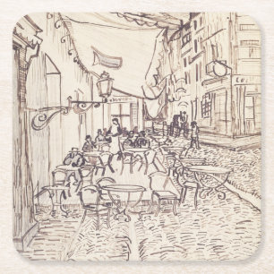 Café Terras bij Nacht, Schets van de Schone Kunste Kartonnen Onderzetters