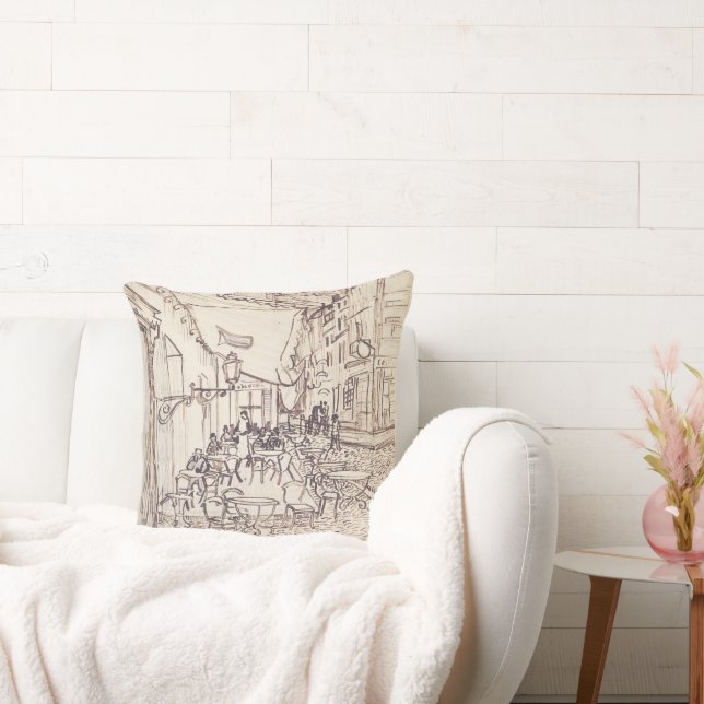 Café Terras bij Nacht, Schets van de Schone Kunste Kussen (Bank)