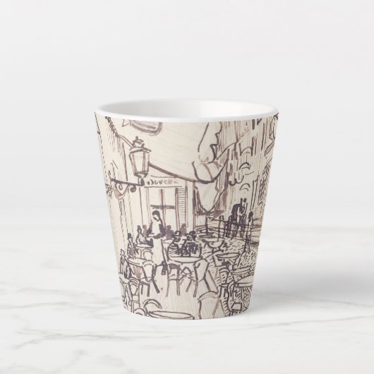 Café Terras bij Nacht, Schets van de Schone Kunste Latte Mok (Voorkant)