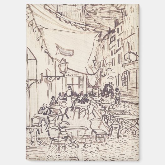 Café Terras bij Nacht, Schets van de Schone Kunste Magneet (Voorkant)