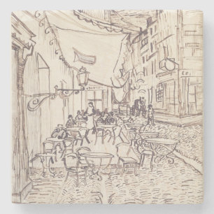 Café Terras bij Nacht, Schets van de Schone Kunste Stenen Onderzetter